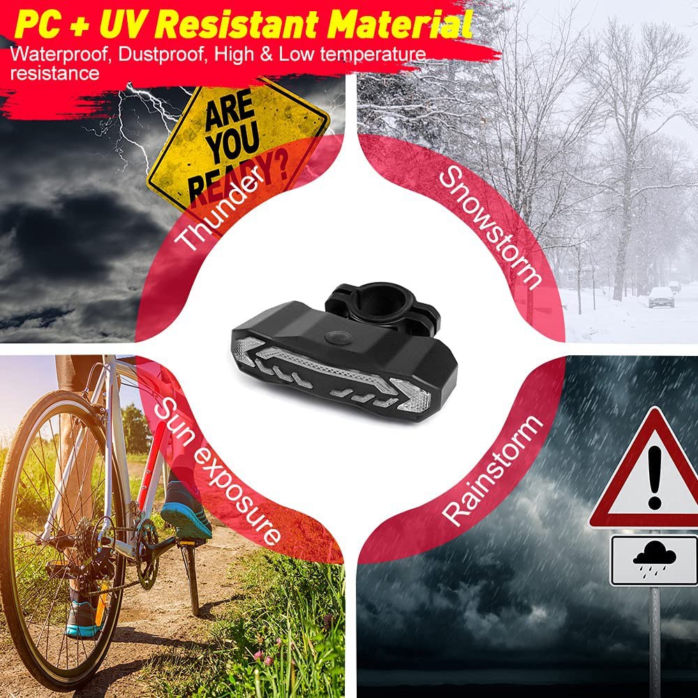 Bike Tail Light - A61P バイクターンシグナルライトスマートリモート式バイクテールライトバイクホーンリアライト MTB ロードバイク折りたたみ自転車スクーター用
