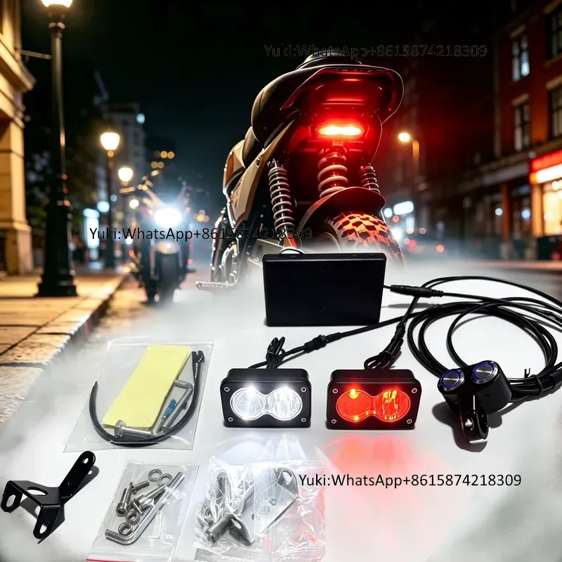 Bike Tail Light - Trontechユニバーサルバッテリー駆動デュアルレンズLEDヘッドライトテールライトコンボ、IP67バハフロントリアダートバイク用