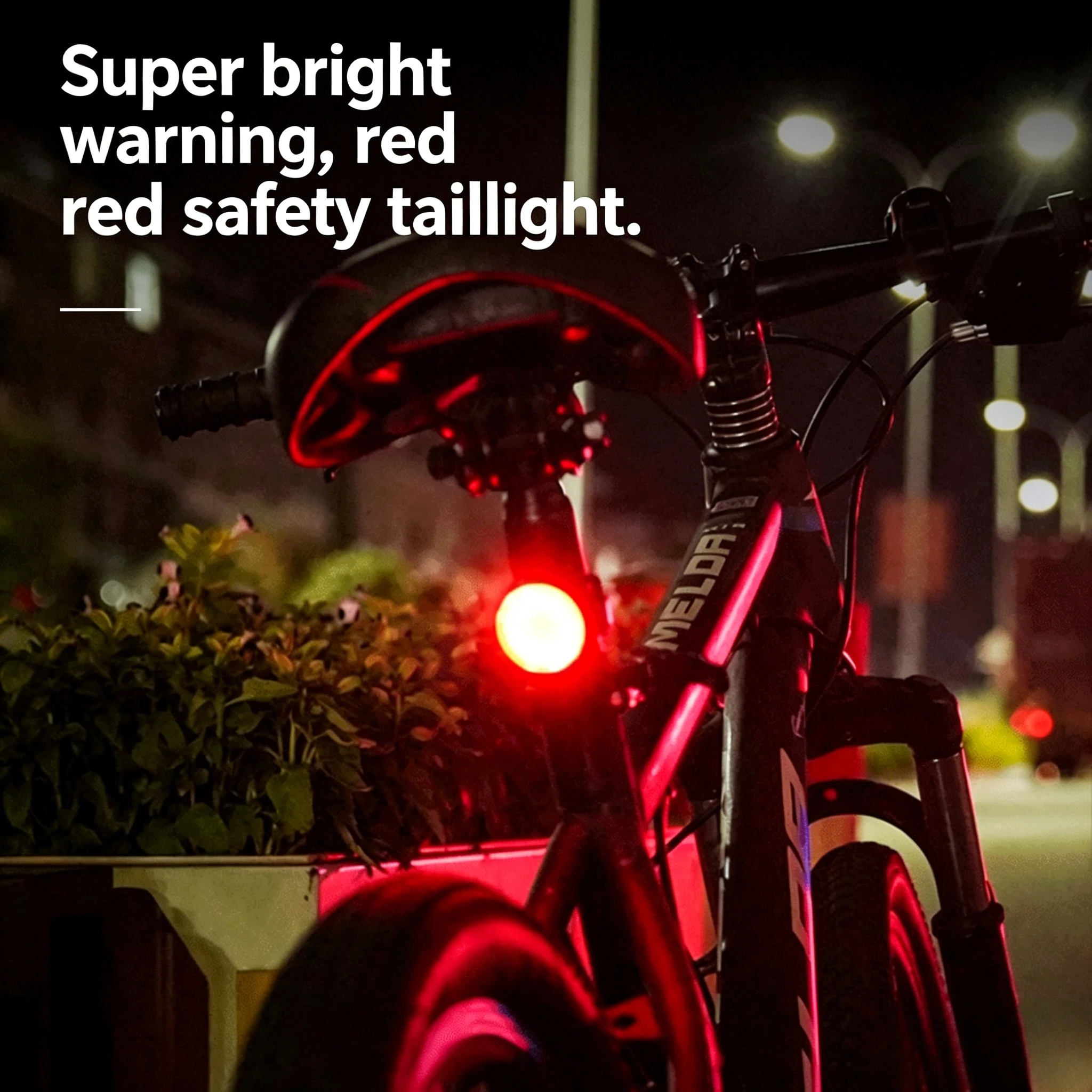 Bike Tail Light - USB充電式防水LED自転車ライトセット、超高輝度フロントヘッドライト＆リアテール警告灯、夜間サイクリングライト