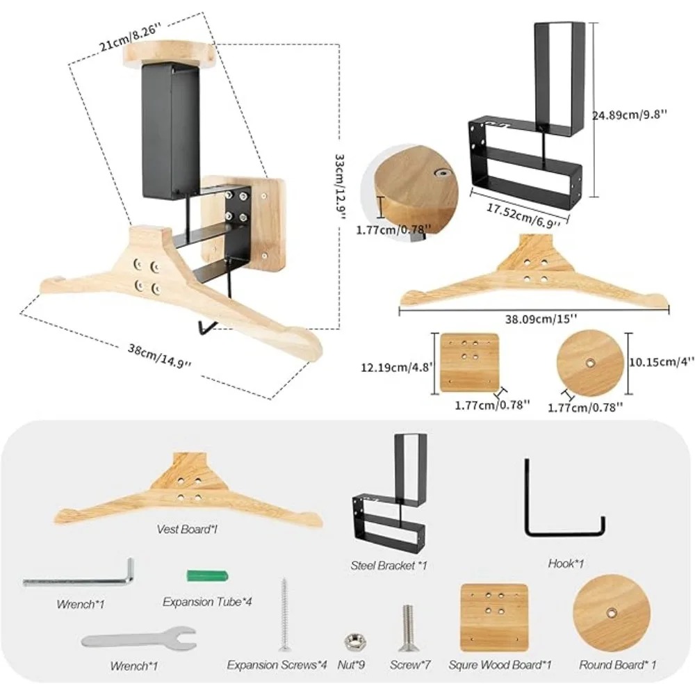 オートバイ 1 個木製ヘルメットホルダーウォールマウント - - Cycling Gear Wall Mount のレビューと価格