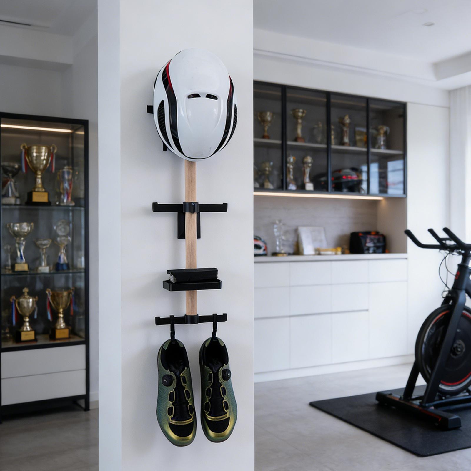 垂直サイクリングギアオーガナイザーラック、自転車アクセサリー - Cycling Gear Wall Mount のレビューと価格