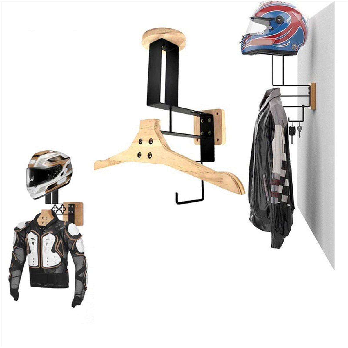 新入荷 オートバイ木製ヘルメットホルダー 壁掛け多目的ラック - Cycling Gear Wall Mount のレビューと価格