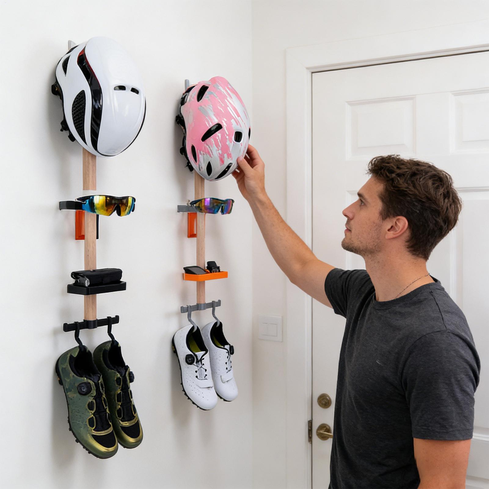 垂直サイクリングギアオーガナイザーラック、自転車アクセサリー - Cycling Gear Wall Mount のレビューと価格