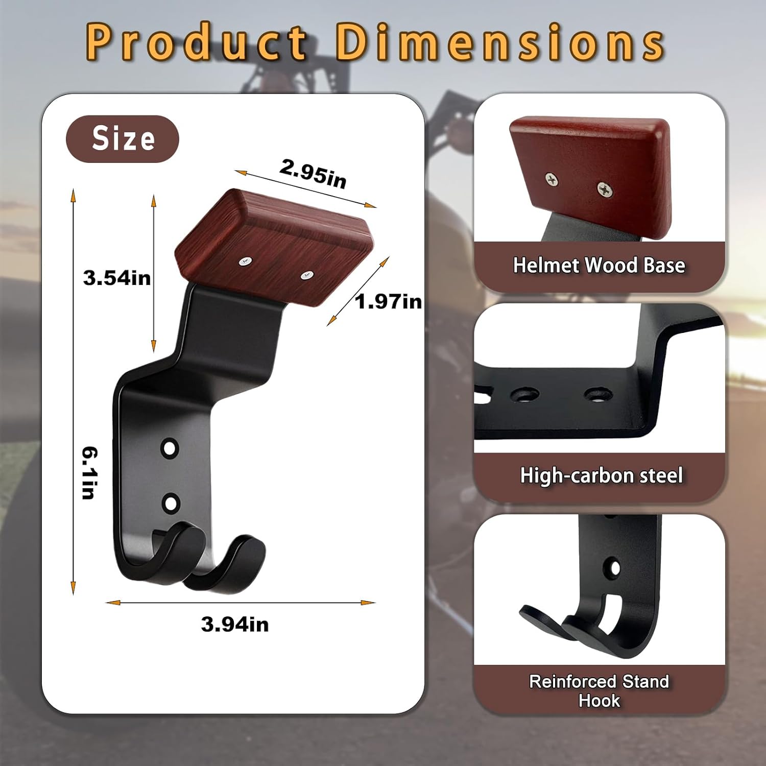 オートバイヘルメットホルダー壁掛け、頑丈なヘルメットハンガー - Cycling Gear Wall Mount のレビューと価格