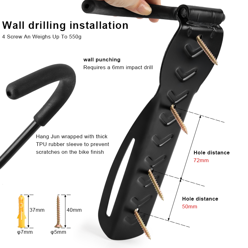 自転車スタンド壁掛け式バイクサポートスタンドブラケットMTB - Cycling Gear Wall Organizer のレビューと価格